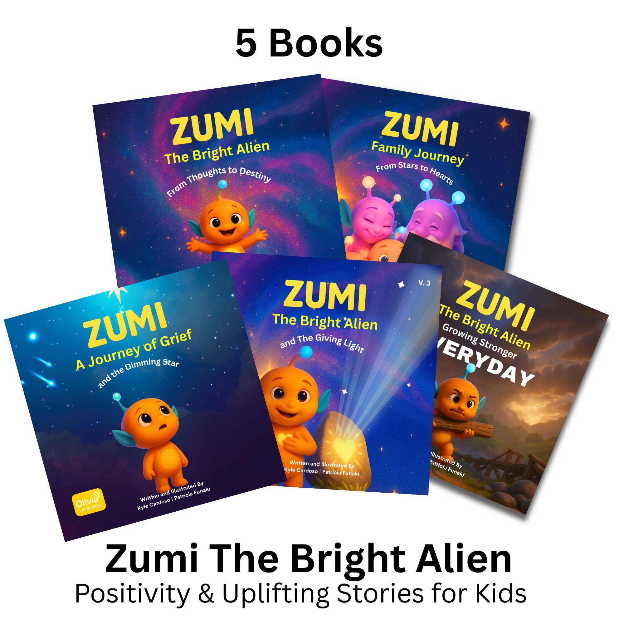 Zumi the Bright Alien - Positivity & Uplifting Stories For Kids - 5 Books Bundle