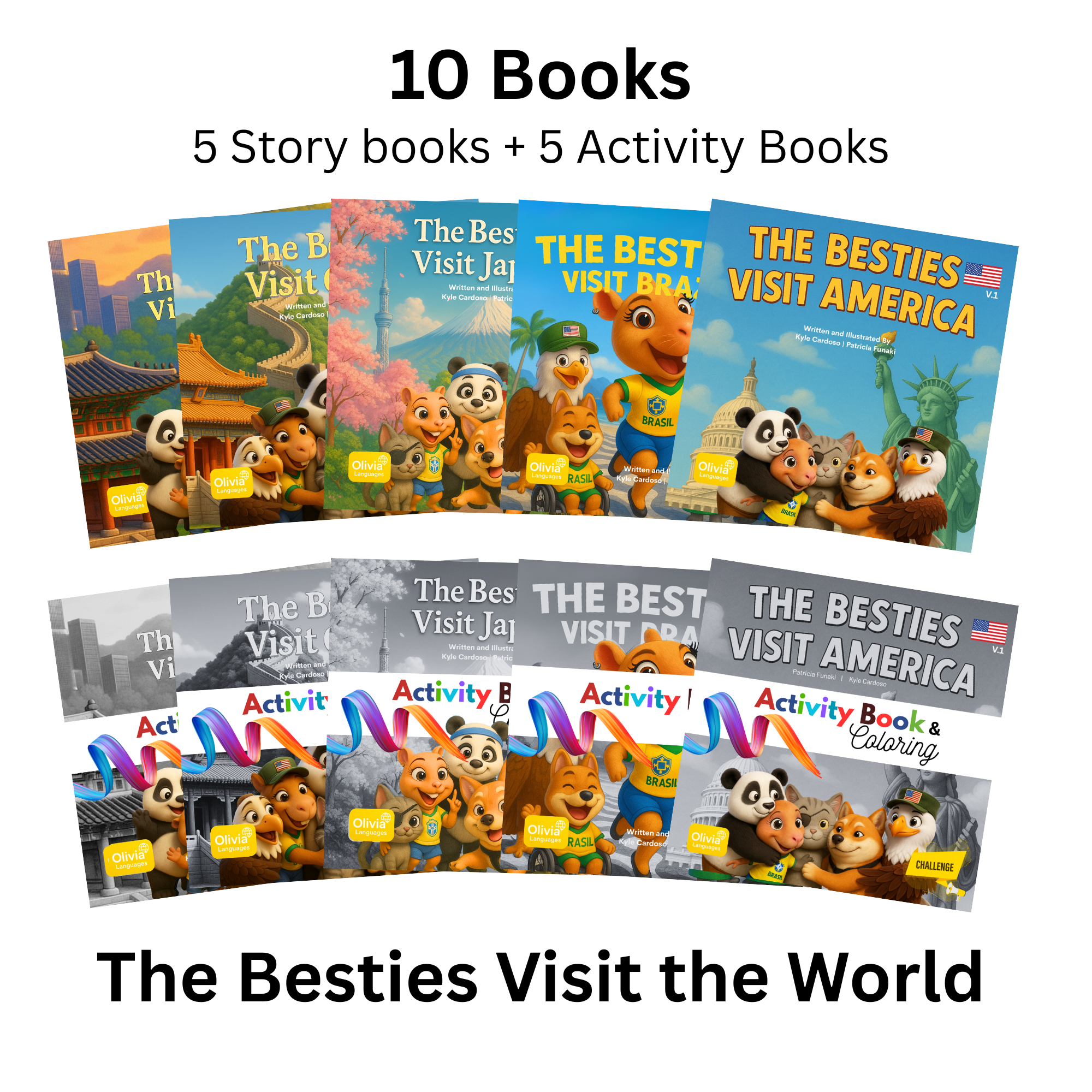The Besties Visit the World Tour Series - Story & Activity Books: 10 Books Bundle